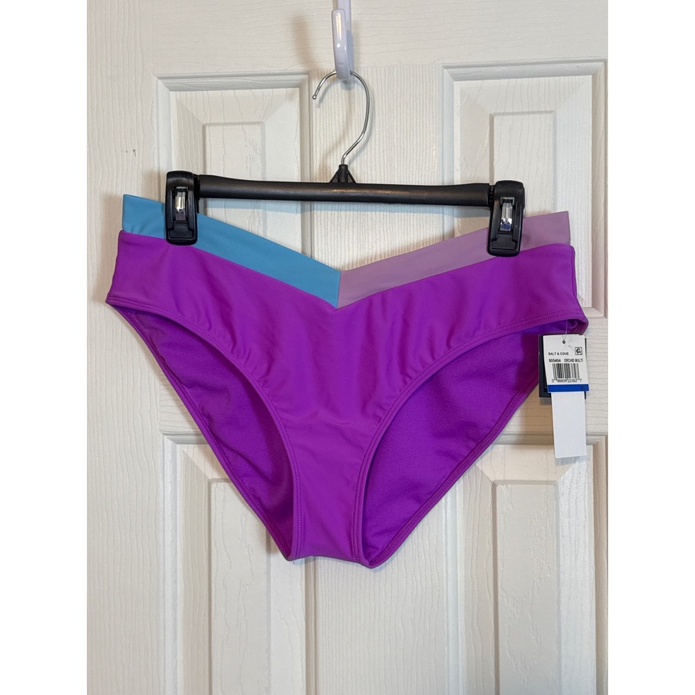 Salt & Cove Color Block Bikini Bottoms High Waist Swimsuit XL‎